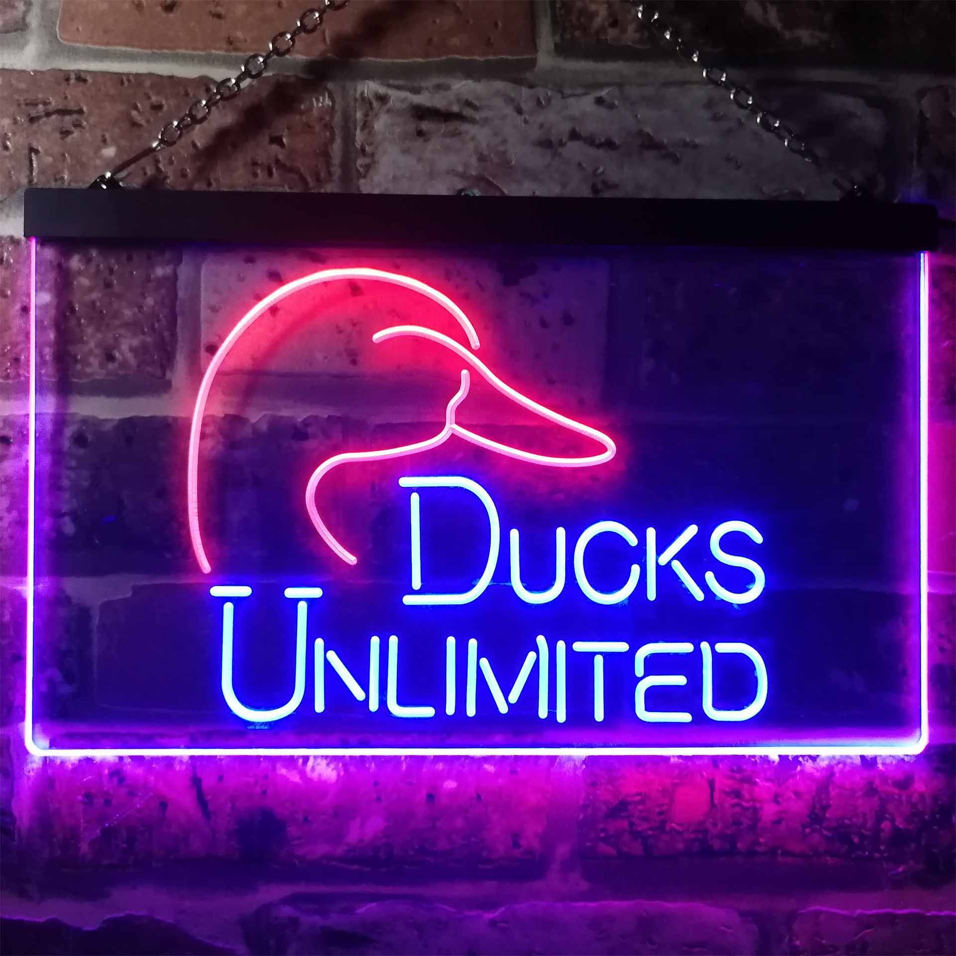 Ducks Unlimited Logo Dual LED Neon Light Sign